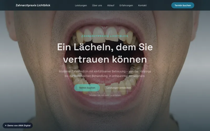 Demo-Website einer Zahnarztpraxis – Zahnarztpraxis Lichtblick