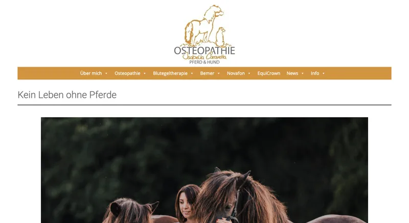 Website der Pferdeosteopathin Isabella Caravetta, Bayern und Baden-Württemberg